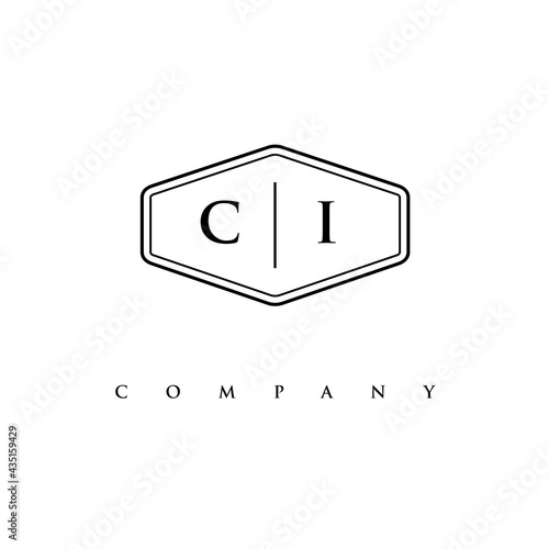 initial CI logo design vector