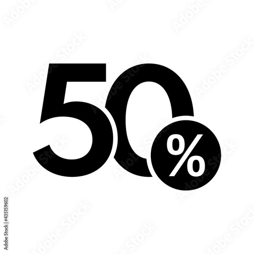 50 percents discount, sale or special offer vector template