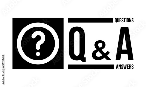 q&a - questions and answers, vector sign or stamp