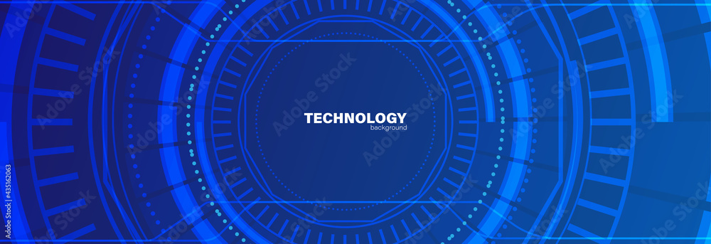 Abstract circuit in circle with light on dark blue background, Technology background concept with copy space, vector illustration. Abstract circuit in circle with light on dark blue background, Technology background concept with copy space, vector illustration.