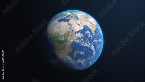 3D Blue Earth on Space © Diamond Heart