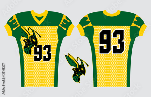 American Football jersey design with an elegant edgy and wild look. Football gear template mockup perfect fit for all sports. The designs that go on casual wear, shirts, fashions apparels, and all kin