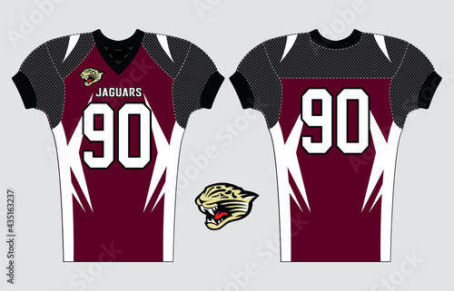 American Football jersey design with an elegant edgy and wild look. Football gear template mockup perfect fit for all sports. The designs that go on casual wear, shirts, fashions apparels, and all kin