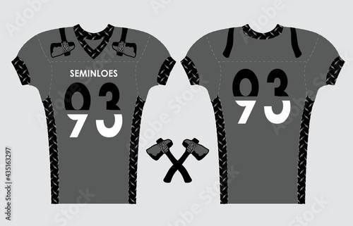 American Football jersey design with an elegant edgy and wild look. Football gear template mockup perfect fit for all sports. The designs that go on casual wear, shirts, fashions apparels, and all kin