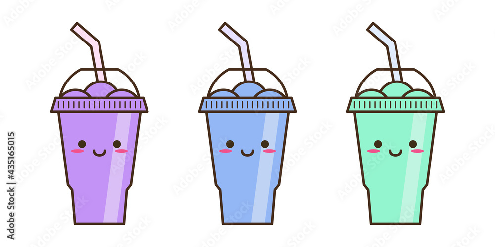 Vector slush drink isolated icon. Cartoon ice cup (Frozen Drink). Emoji clipart drawing of tropical smoothie shake. Vector slush drink isolated icon. Cartoon ice cup (Frozen Drink). Emoji clipart drawing of tropical smoothie shake.