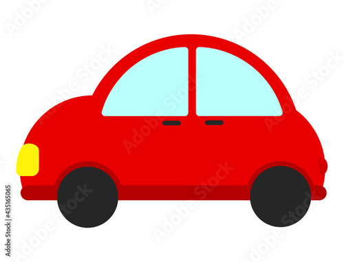 Red cartoon car flat vector illustration icon design png