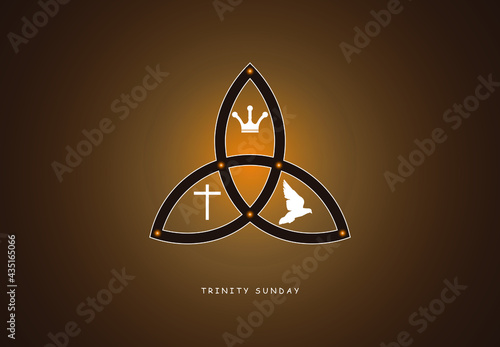 Trinity Sunday with religious trinity symbol vector illustration. photo