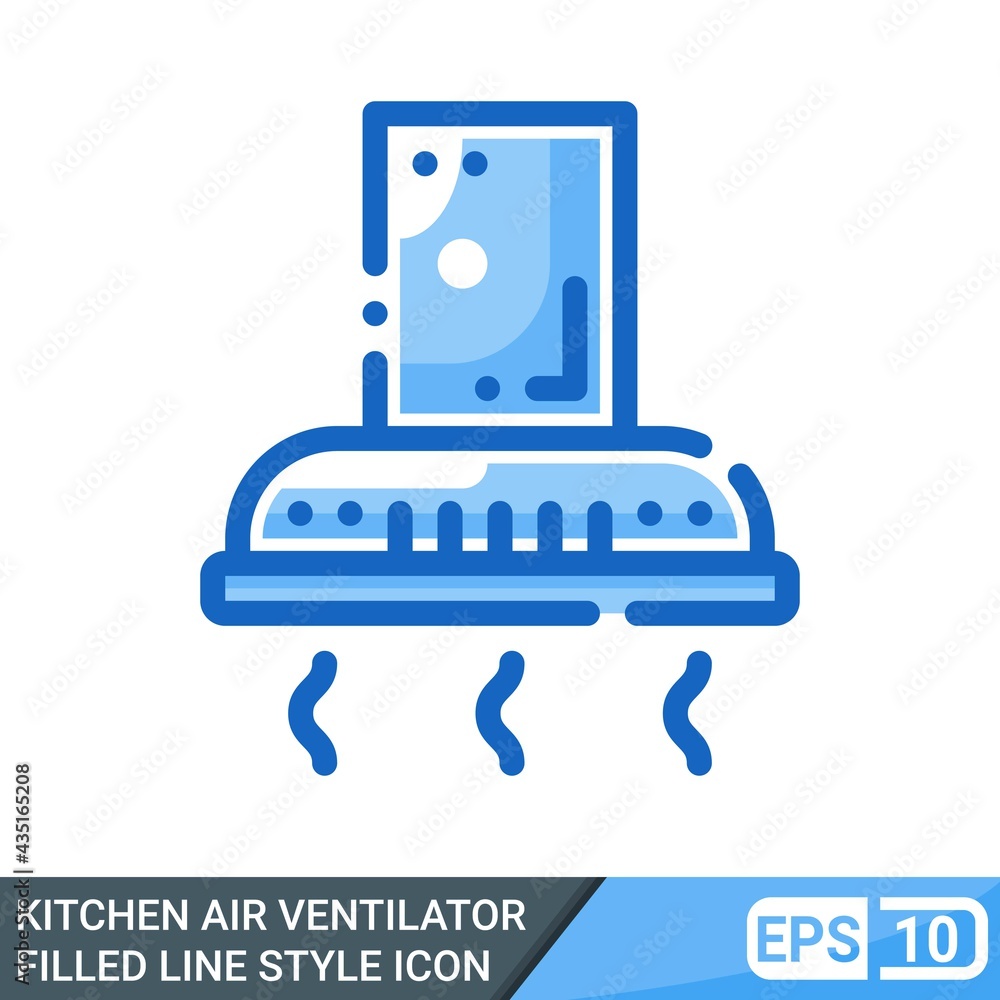 kitchen air ventilator icon in filled line style. vector illustration ...