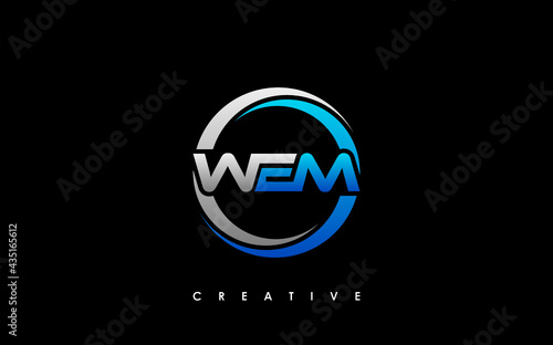 WEM Letter Initial Logo Design Template Vector Illustration photo