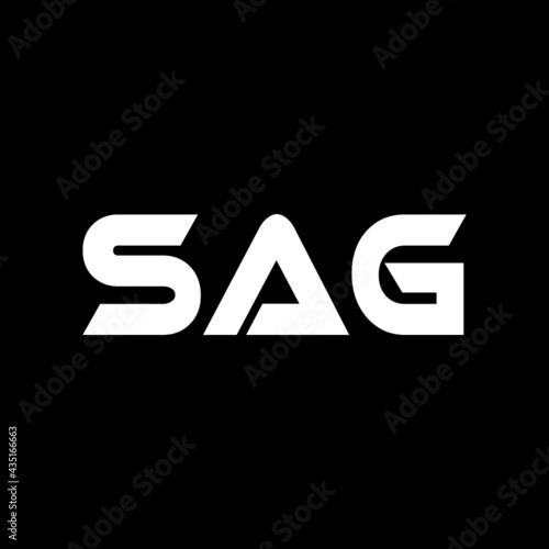 Fotografia SAG letter logo design with black background in illustrator, vector logo modern alphabet font overlap style