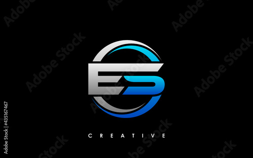 ES Letter Initial Logo Design Template Vector Illustration