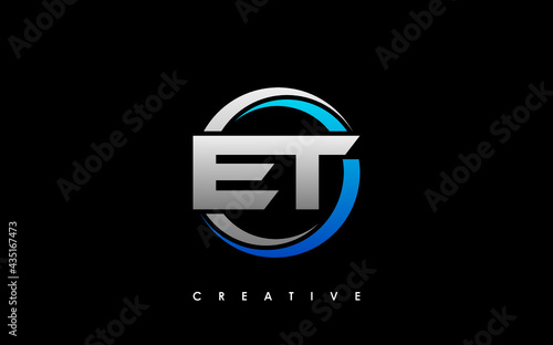 ET Letter Initial Logo Design Template Vector Illustration