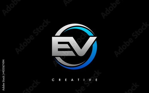 EV Letter Initial Logo Design Template Vector Illustration