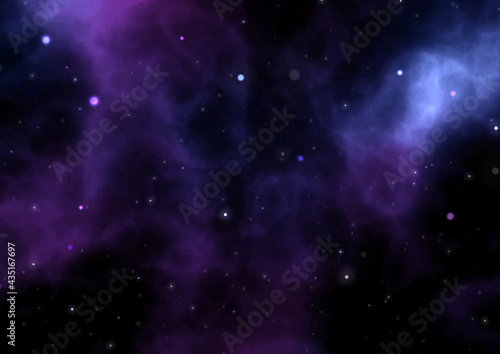 Abstract night sky background with nebula