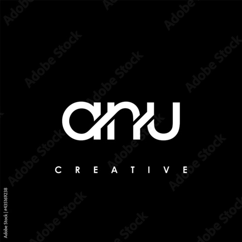 ANU Letter Initial Logo Design Template Vector Illustration
