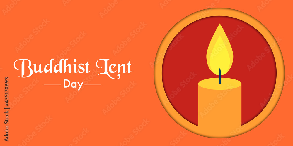 Buddhist Lent Day With Candle Vector Buddhist Lent Day With Candle Vector
