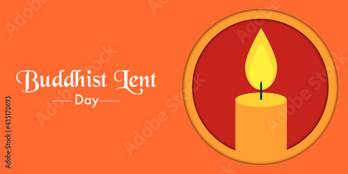 Buddhist Lent Day With Candle Vector