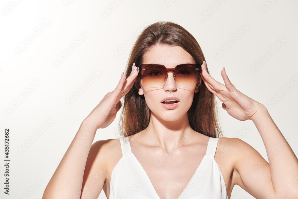 stylish lady in sunglasses stylish lady in sunglasses
