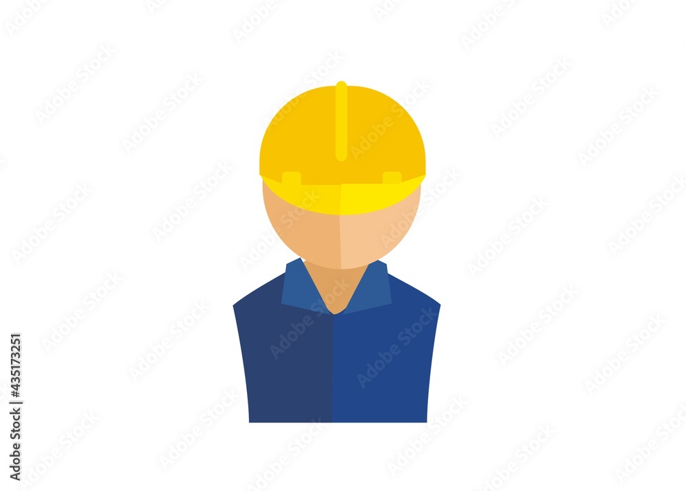 Blue collar worker figure simple flat illustration Blue collar worker figure simple flat illustration