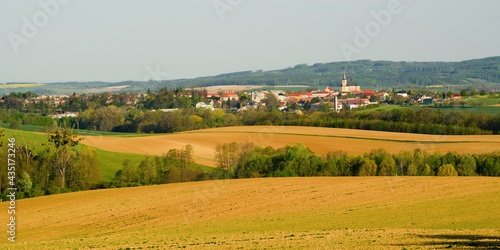 The village of Vsechovice in the morning. East Moravia. Czechia. Europe.