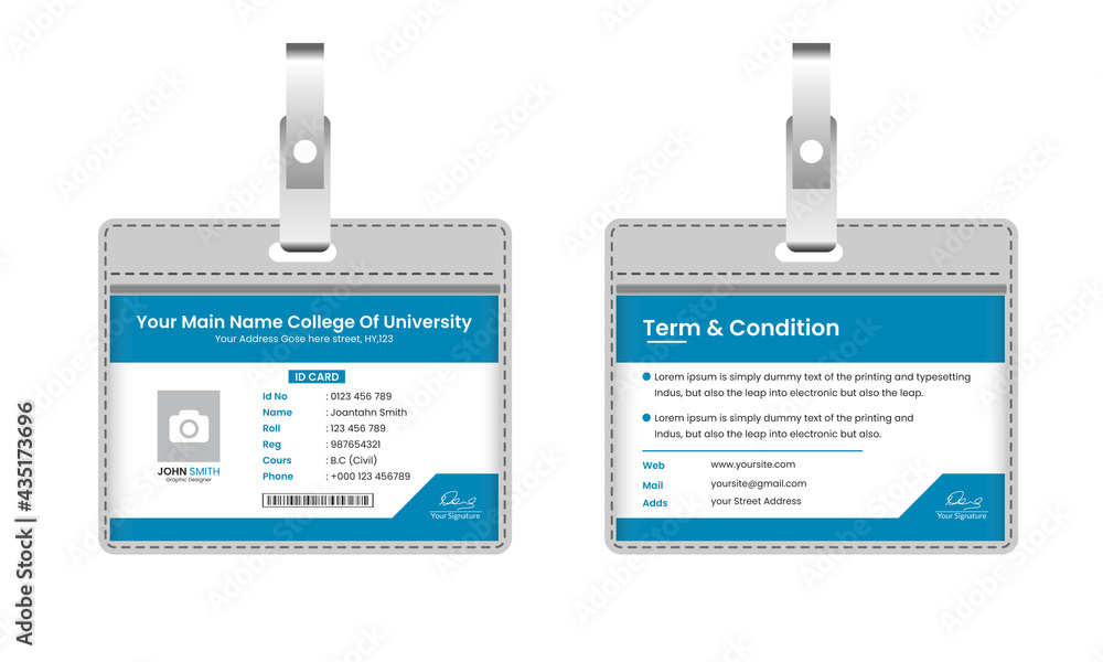 id card design, office id card design, agency id card design template, vector file, easy editable file