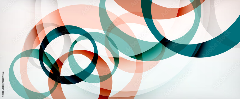 Obraz premium Ring geometric shapes, o letter repetition wallpaper. Abstract background for business or technology presentations, internet posters or web brochure covers