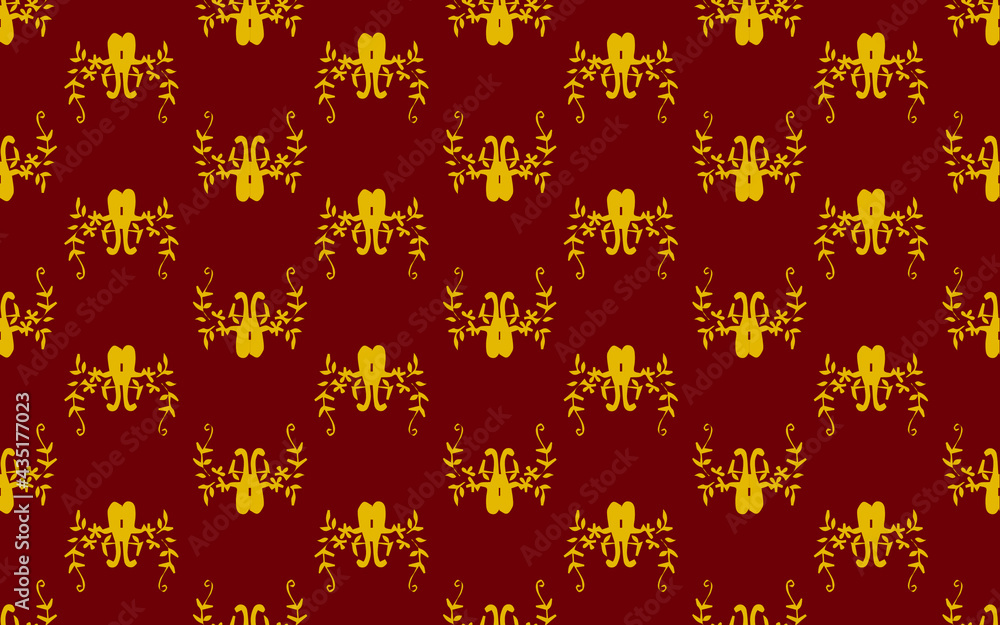 Golden yellow pattern on red background Contemporary Abstract Stilmod Pattern Design For fabric patterns and more Golden yellow pattern on red background Contemporary Abstract Stilmod Pattern Design For fabric patterns and more