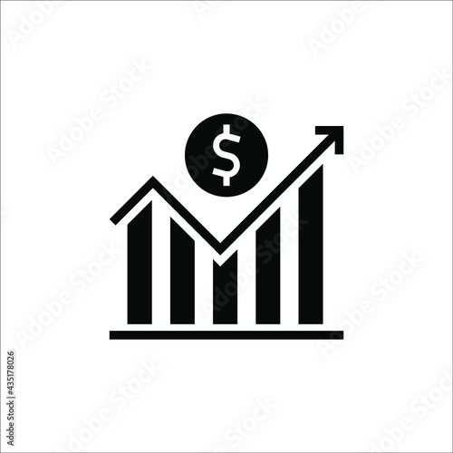 increase money growth icon on white background.