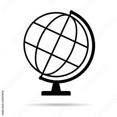 Globus map icon, Earth globe symbol, travel to world, plated for web, logo, website vector illustration
