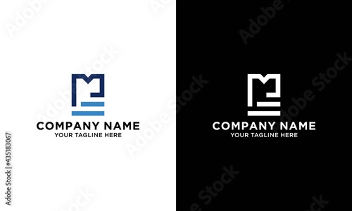 Initial letter letter m and ladder logo illustration.