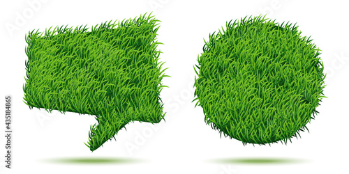 Green grass background. Lawn field. Heart and House icons. Grass texture. Vector illustration