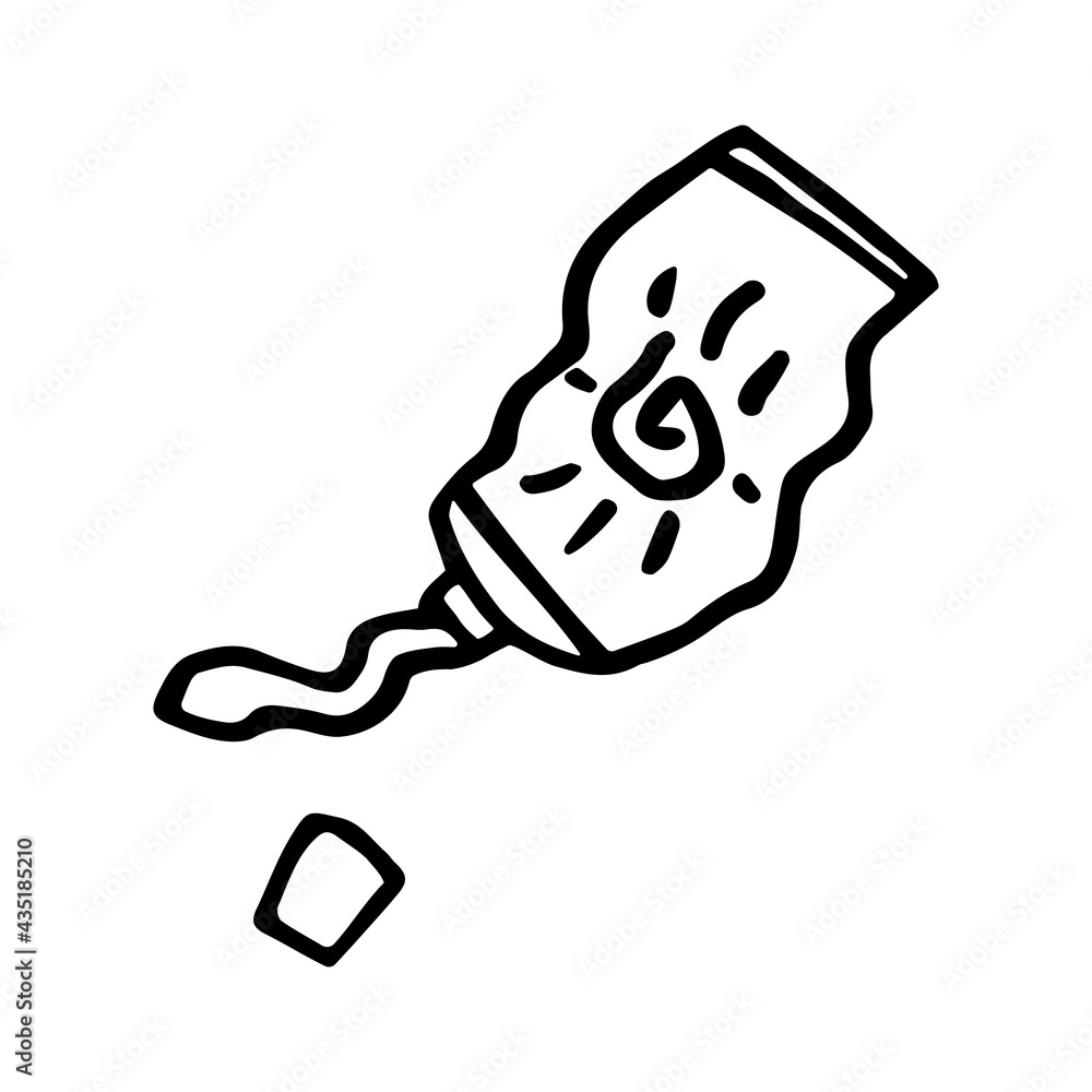 Open tube of sunscreen in doodle style. Hand drawn vector illustration isolated on white background. Sunblock sign for the themes of travel, vacation, tourism. Open tube of sunscreen in doodle style. Hand drawn vector illustration isolated on white background. Sunblock sign for the themes of travel, vacation, tourism.