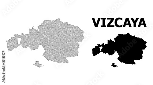 Polygonal mesh map of Vizcaya Province in high resolution. Mesh lines, triangles and points form map of Vizcaya Province.