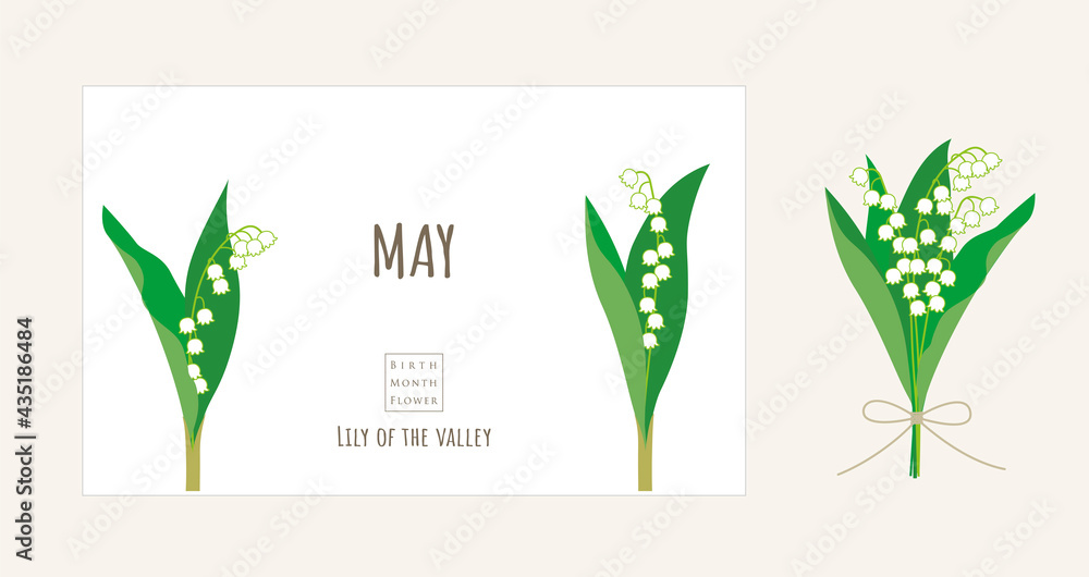 誕生月の花のイラスト 5月の誕生花 スズラン Stock Vector Adobe Stock
