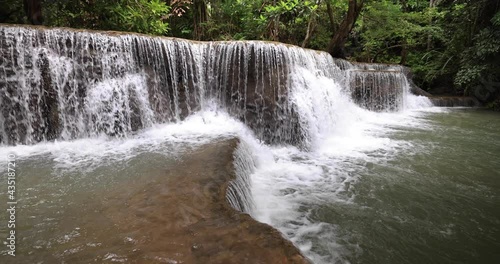 Hui Mea Khamin Waterfall, Kanchanabury, Thailand footage 4k video slow motion photo