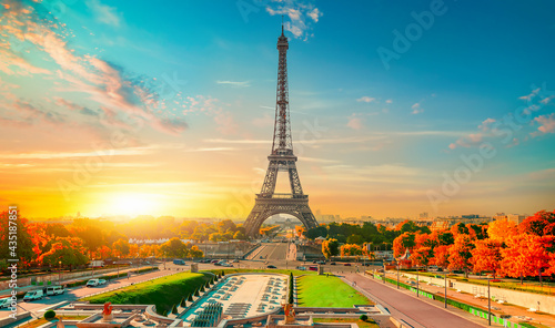 Paris in sunset time