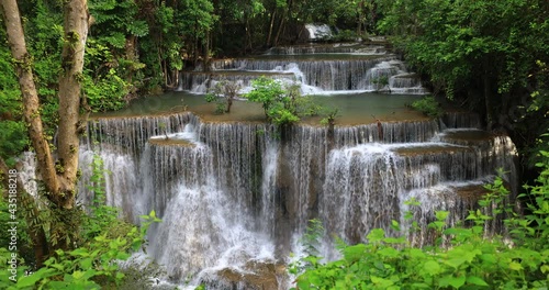 Hui Mea Khamin Waterfall, Kanchanabury, Thailand footage 4k video  photo