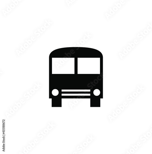 Black and white bus vector. Simple bus icon.