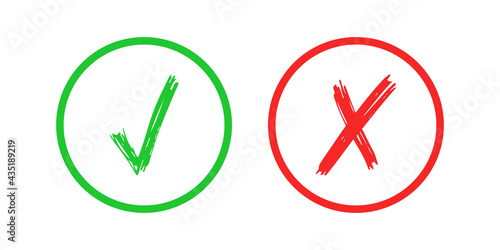 Free Download Hand drawn check and cross sign elements - GFXLoad