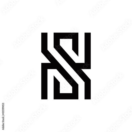 h s sh hs initial logo design vector template