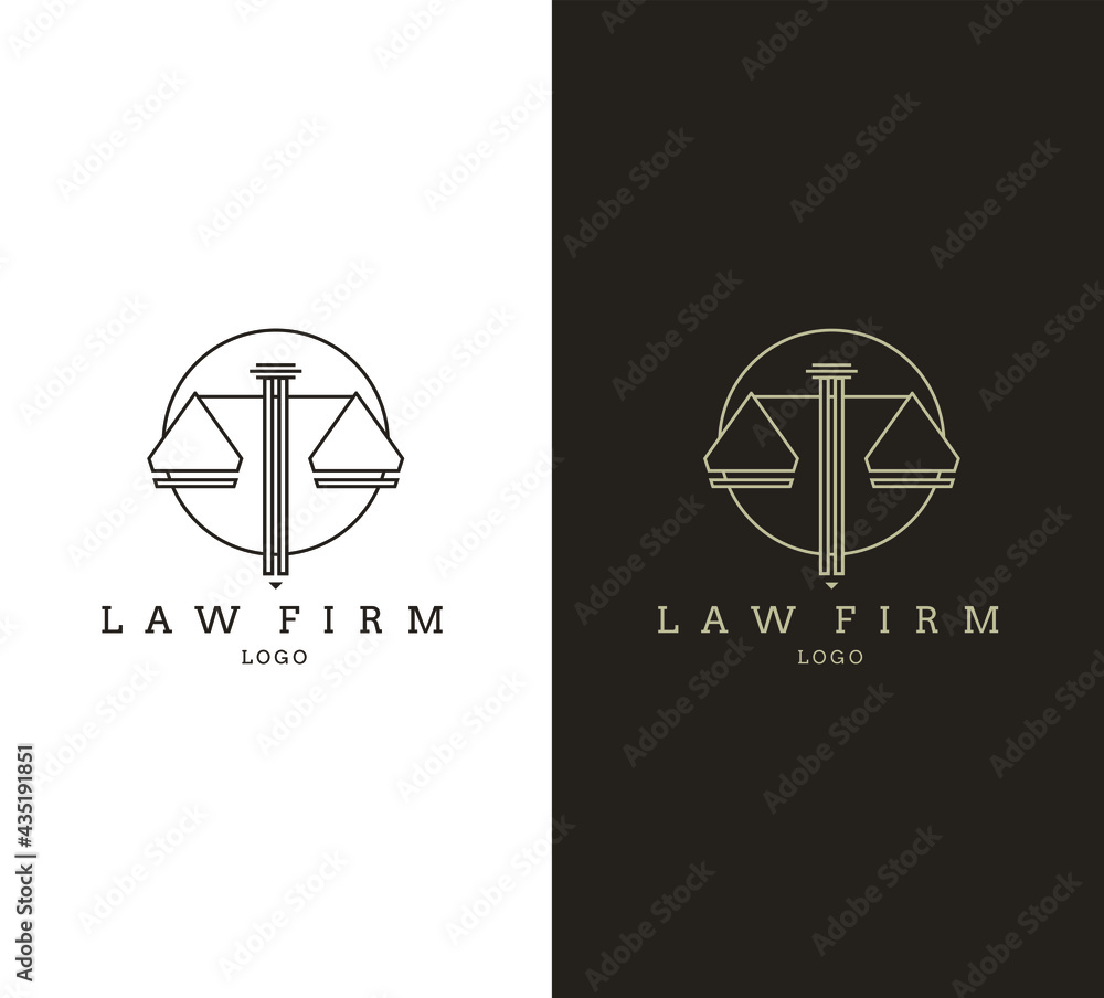 Logo law for creative modern design, Modern law firm logo design, Creative logo design law firm, modern justice logo design - obrazy, fototapety, plakaty 