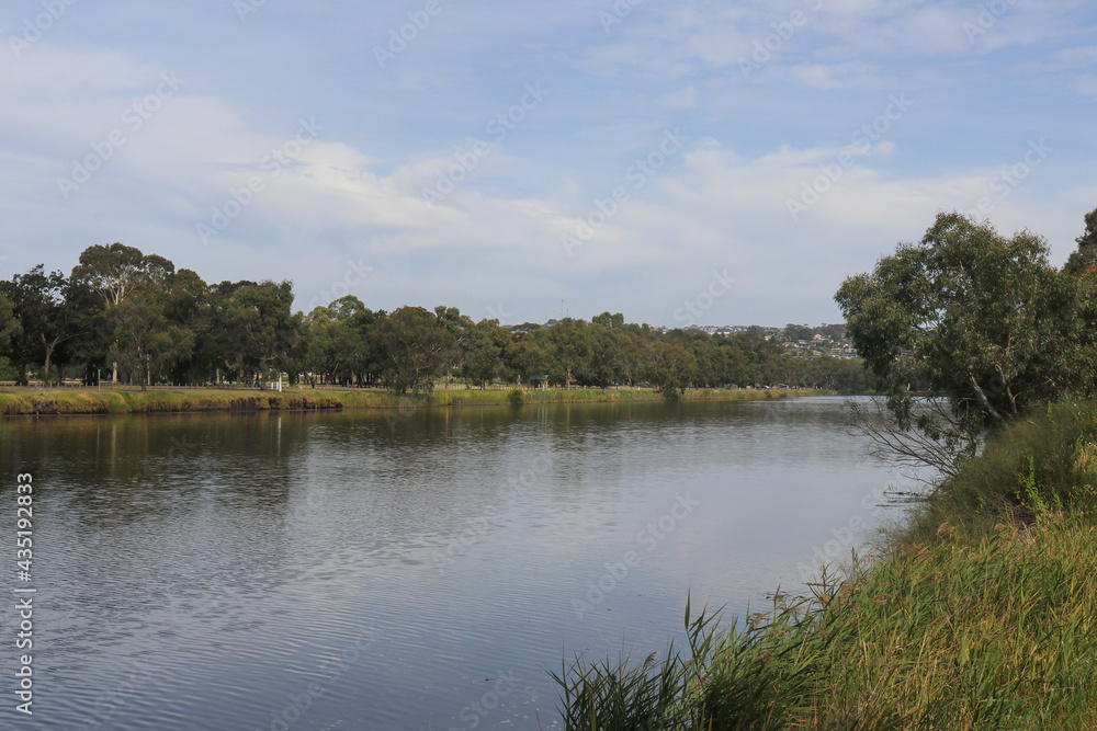 The Barwon River with residential Highton in the far distance