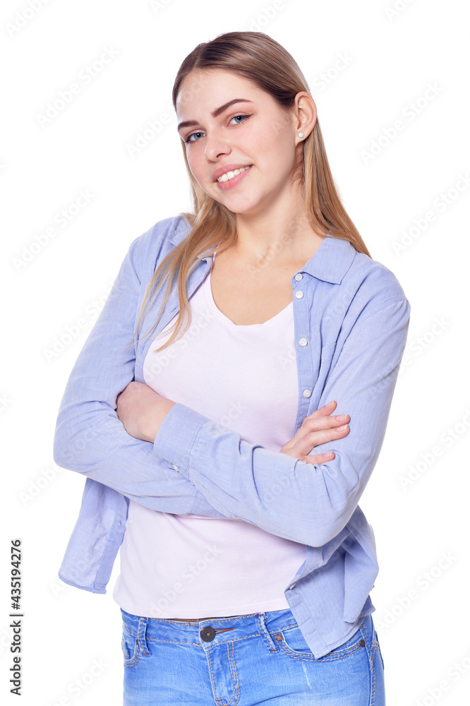 portrait of beautiful woman wearing casual clothing portrait of beautiful woman wearing casual clothing