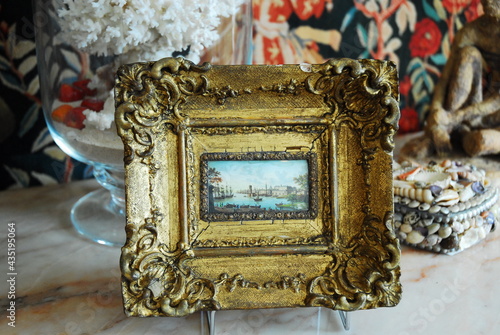 Gold antique framed painting