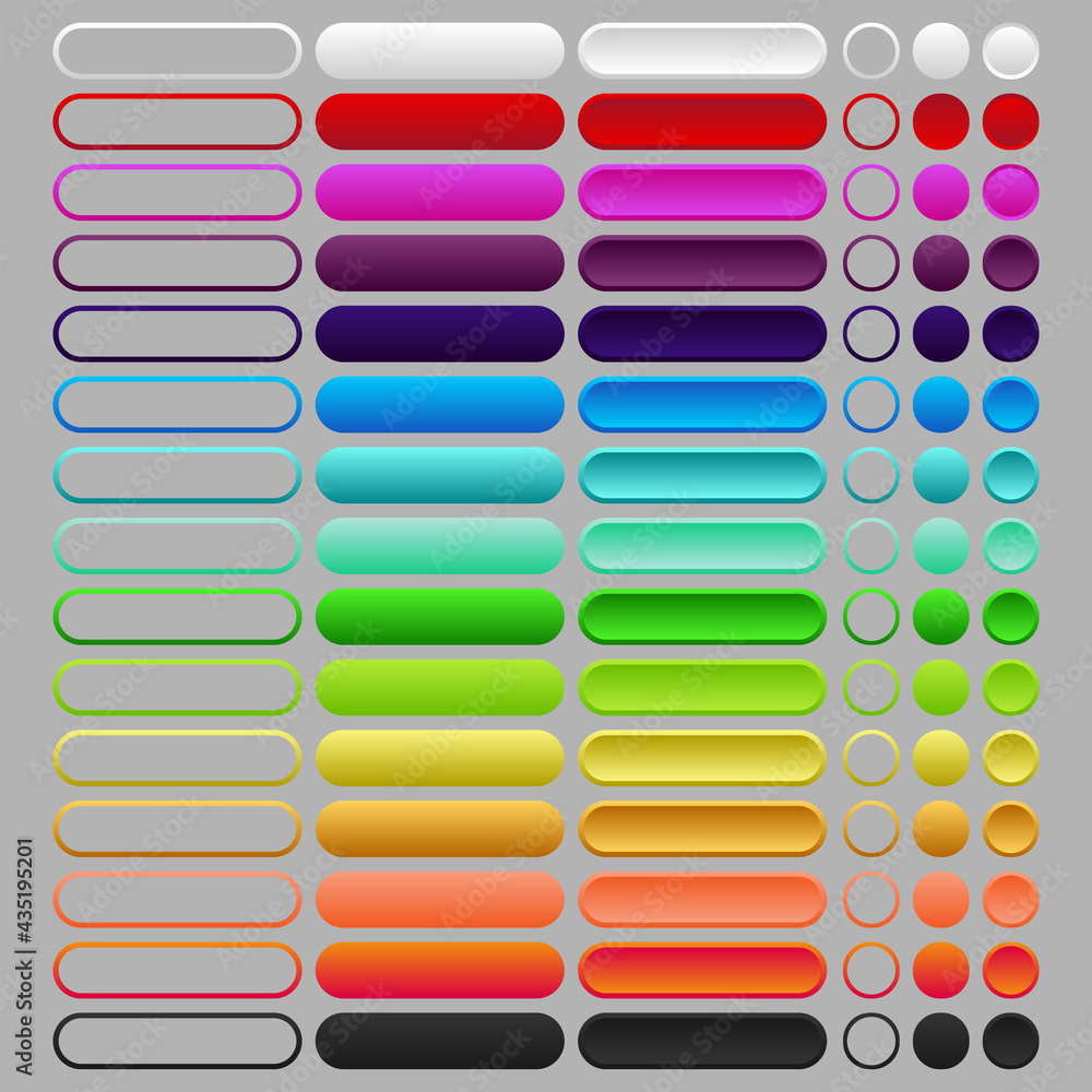 White and blue button in neomorphism style. White and blue button in neomorphism style.