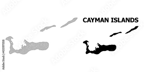 Polygonal mesh map of Cayman Islands in high resolution. Mesh lines, triangles and points form map of Cayman Islands.