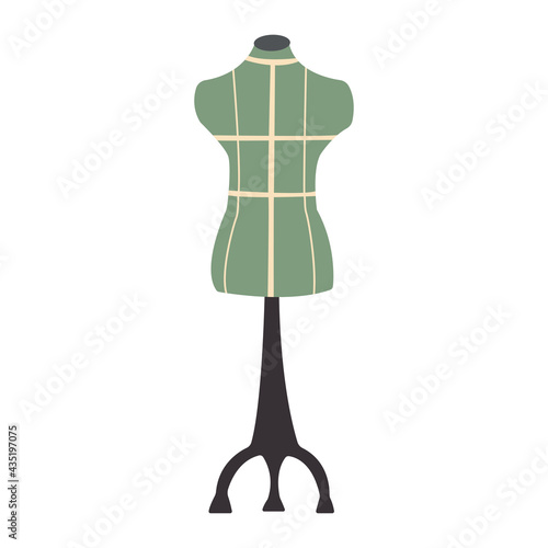 Mannequin. Colorful vector illustration in hand drawn style isolated single. Sewing element