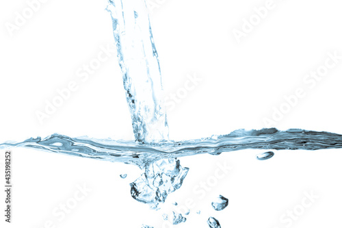 blue water surface with ripple and bubble transparent on white background