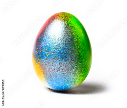 Easter egg on white background, spray paint.