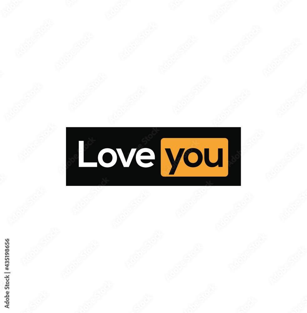 Love you text in vector form. Love you text written like porn site logo. Love you text in vector form. Love you text written like porn site logo.